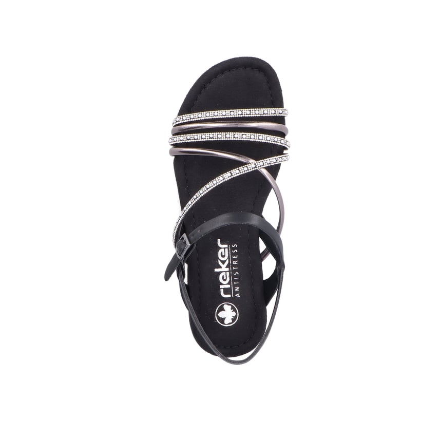 Rieker Artikelnummer 65262-00 Rieker Damen Riemchensandalen tiefschwarz Fabrikladen