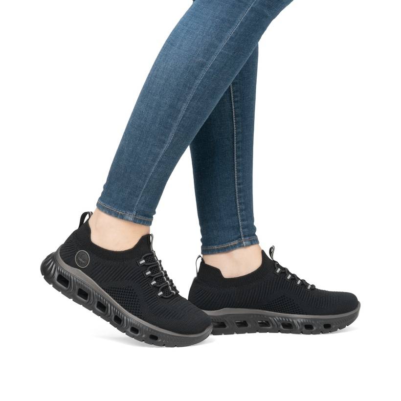 Rieker Artikelnummer M6074-00 Rieker Damen Slipper graphitschwarz Angebote