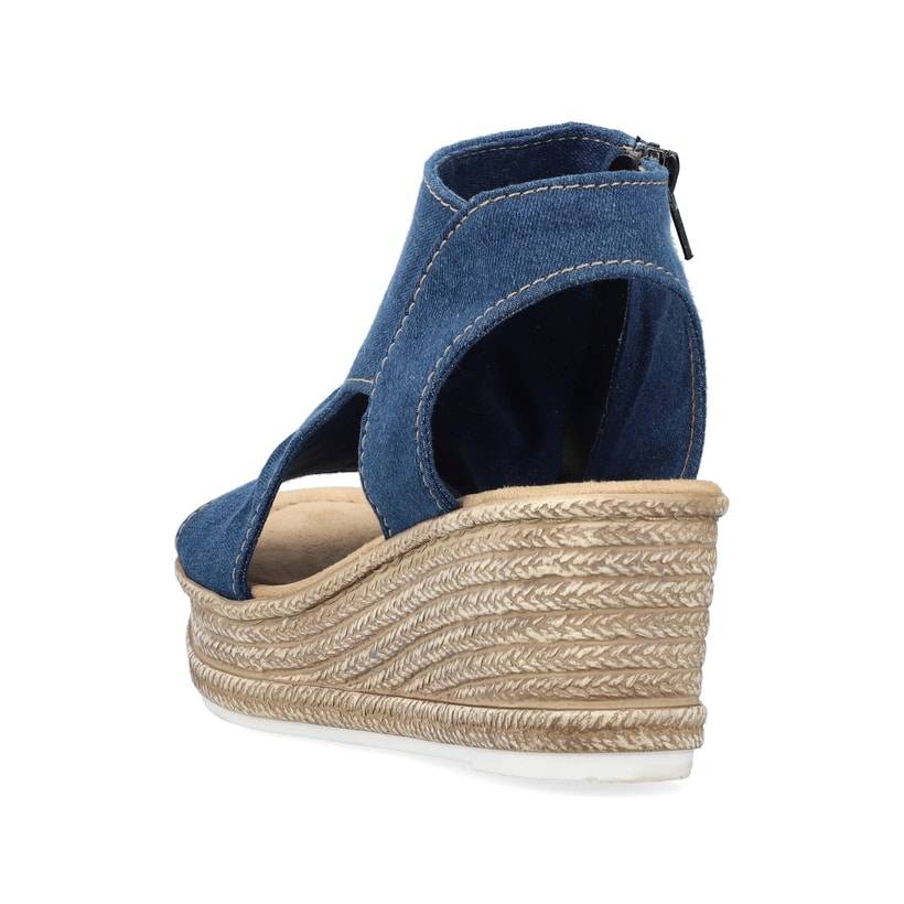 Rieker Artikelnummer 68791-12 Rieker Damen Keilsandaletten schieferblau im Angebot