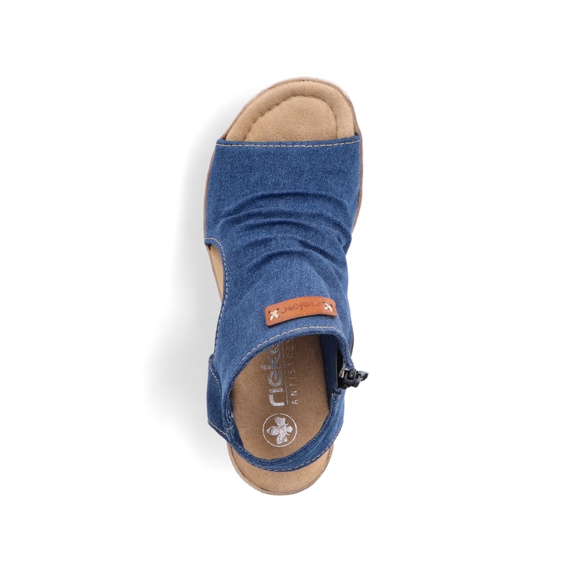 Rieker Artikelnummer 68791-12 Rieker Damen Keilsandaletten schieferblau im Angebot
