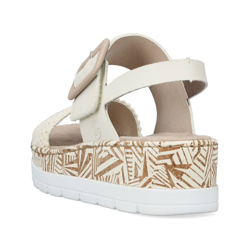 Rieker Artikelnummer V3950-61 Rieker Damen Keilsandaletten hellbeige Sonderangebot