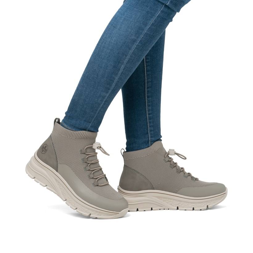 Rieker Artikelnummer 48059-64 Rieker Damen Slipper beigegrau Online Shopping