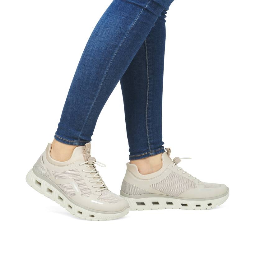 Rieker Artikelnummer M6064-60 Rieker Damen Slipper graubeige Preisnachlass
