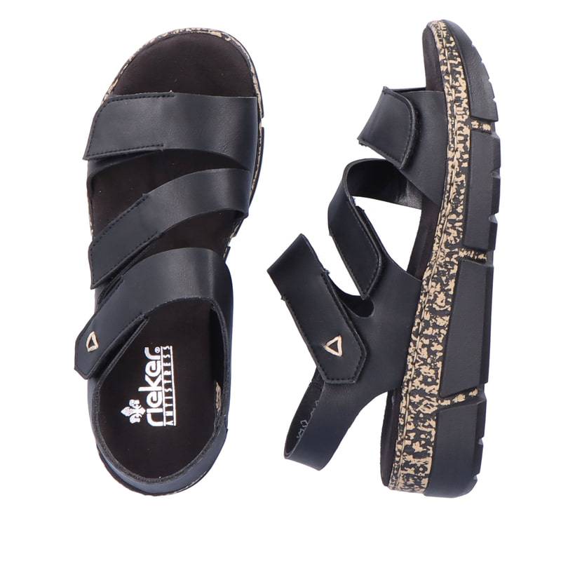 Rieker Artikelnummer V2301-00 Rieker Damen Riemchensandalen asphaltschwarz Weihnachtsangebot