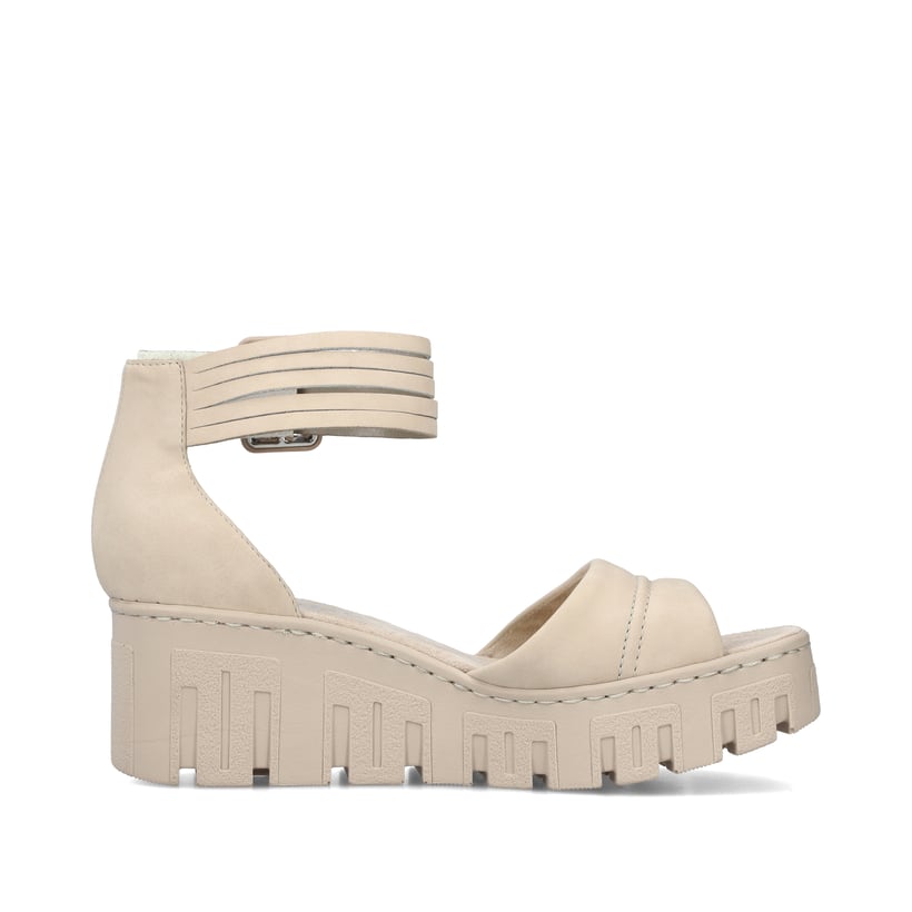 Rieker Artikelnummer 68093-60 Rieker Damen Keilsandaletten sandbeige Vatertagsangebot