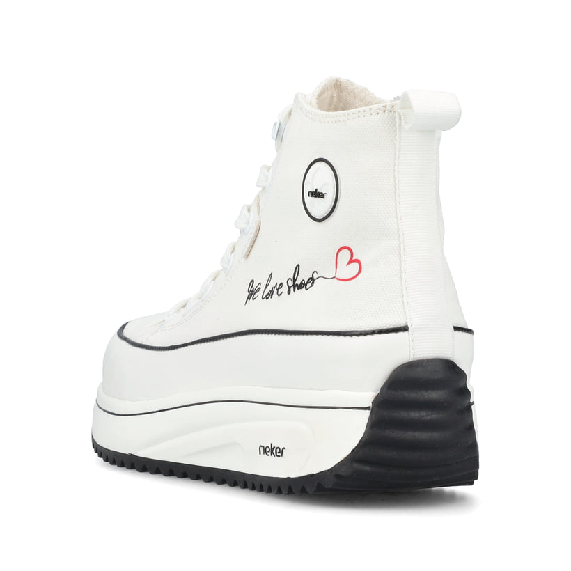 Rieker Artikelnummer 90012-80 Rieker Damen Sneaker High eisweiss Jubiläumsangebot