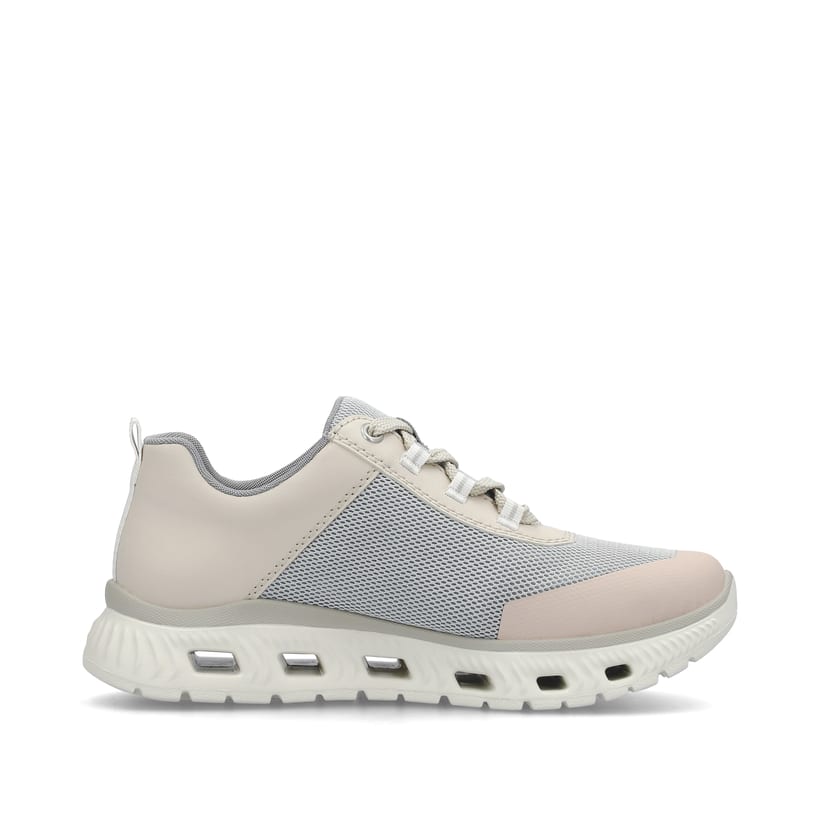 Rieker Artikelnummer M6006-90 Rieker Damen Sneaker Low hellbeige-pastellblau-rosa Heißer Verkauf
