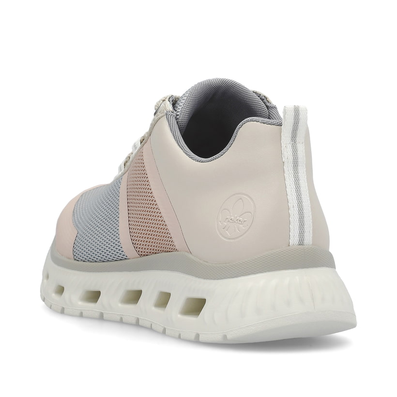 Rieker Artikelnummer M6006-90 Rieker Damen Sneaker Low hellbeige-pastellblau-rosa Heißer Verkauf