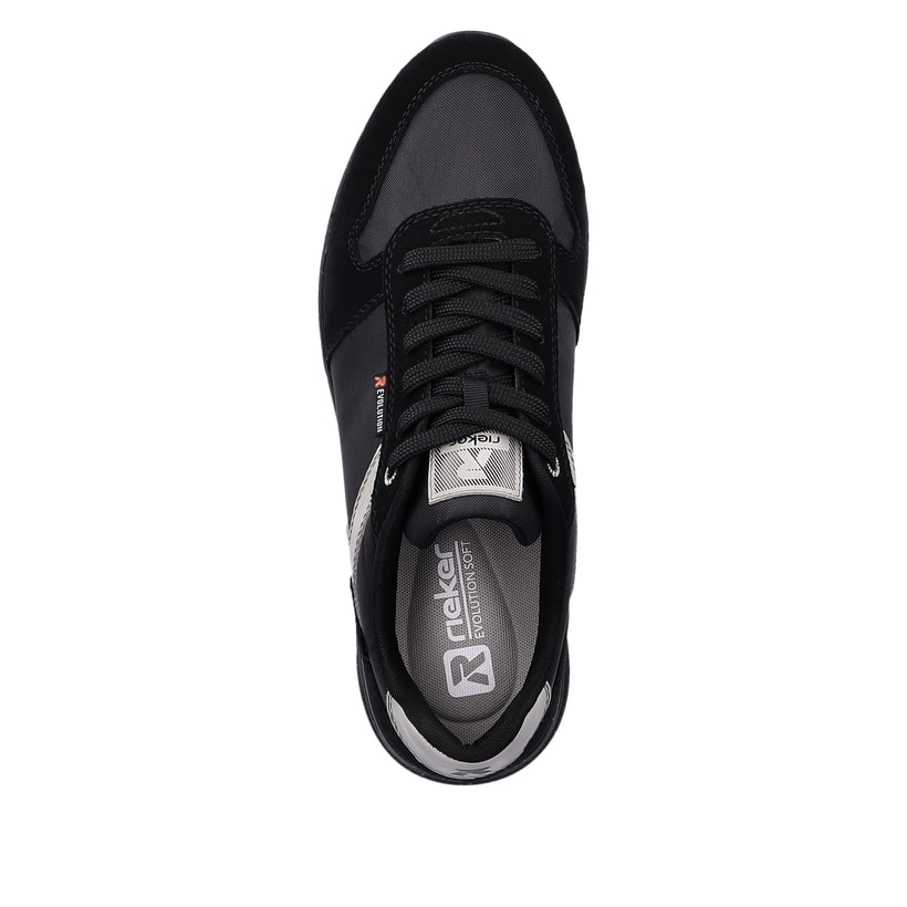 Rieker Artikelnummer 07002-00 Rieker Herren Sneaker Low carbon-black silver-grey Begrenzte Freigabe