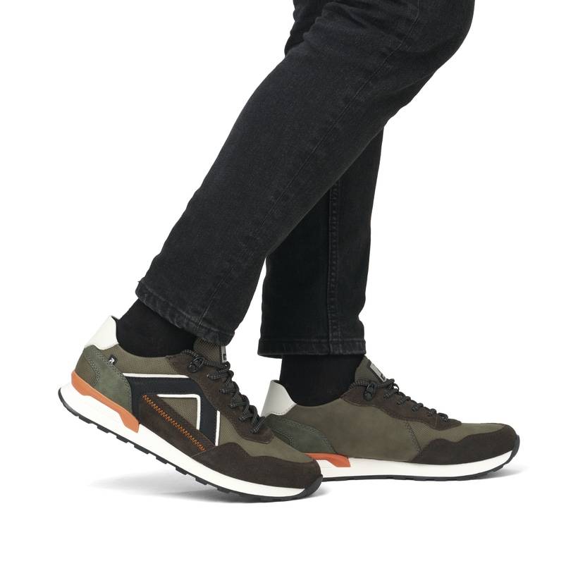 Rieker Artikelnummer U0310-54 Rieker Herren Sneaker Low grünbraun-schwarz Letzte 3 Tage