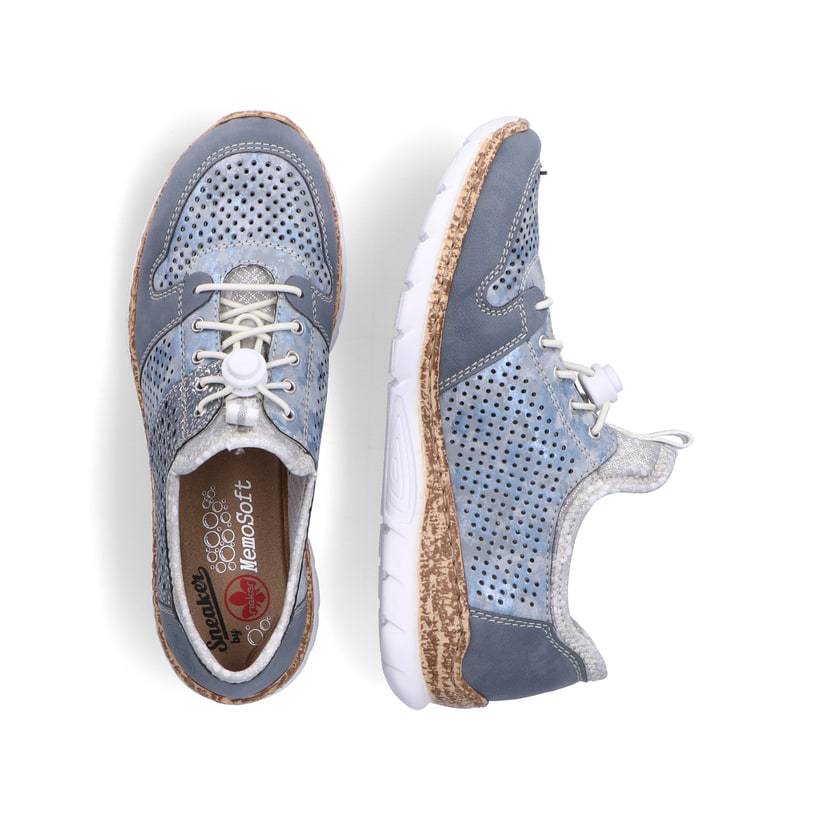 Rieker Artikelnummer N4255-12 Rieker Damen Slipper metallic-blau Vierteljährliche Förderung