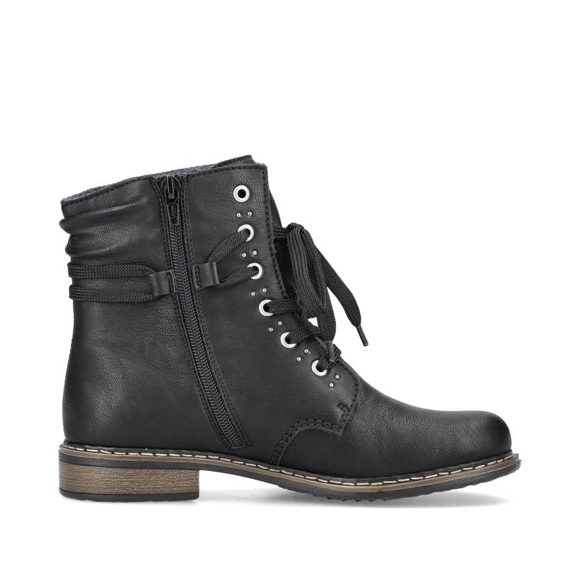 Rieker Artikelnummer 71218-00 Rieker Damen Schnürstiefel asphaltschwarz Clearance-Verkauf
