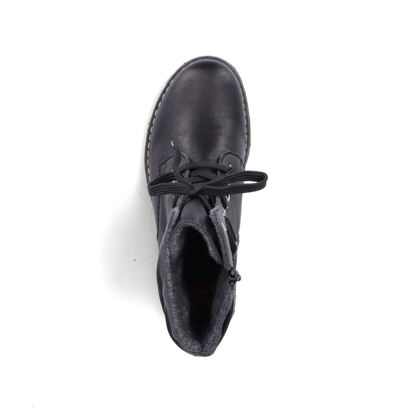 Rieker Artikelnummer 71218-00 Rieker Damen Schnürstiefel asphaltschwarz Clearance-Verkauf