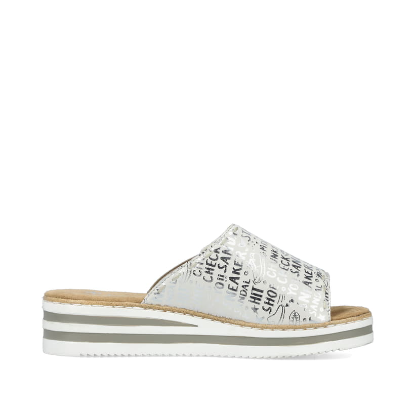 Rieker Artikelnummer V0290-90 Rieker Damen Pantoletten silber-metallic zollfrei