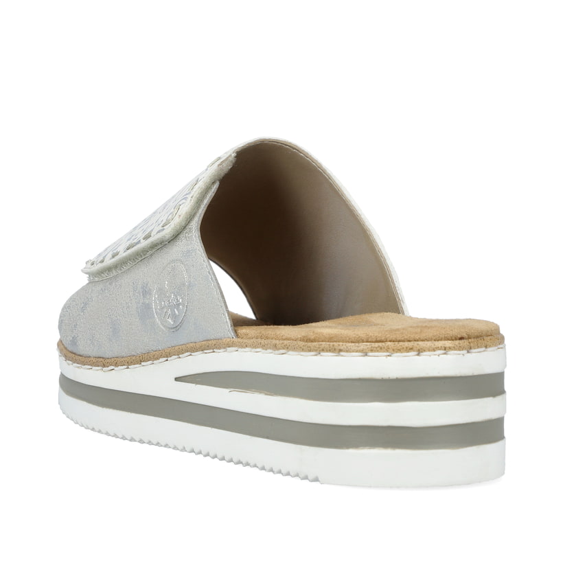 Rieker Artikelnummer V0290-90 Rieker Damen Pantoletten silber-metallic zollfrei
