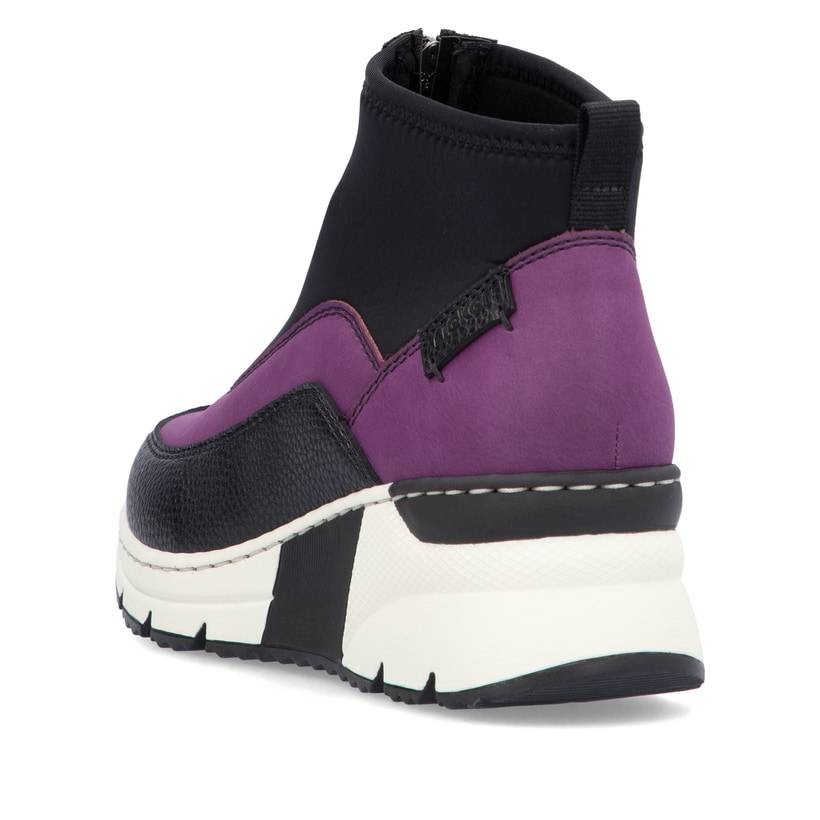 Rieker Artikelnummer N6352-30 Rieker Damen Sneaker High schwarz-lila 50% Rabatt für begrenzte Zeit