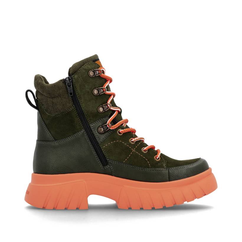 Rieker Artikelnummer W1871-54 Rieker Damen Schnürstiefel khaki-glutorange Rabatte dieses Monats