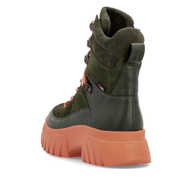 Rieker Artikelnummer W1871-54 Rieker Damen Schnürstiefel khaki-glutorange Rabatte dieses Monats