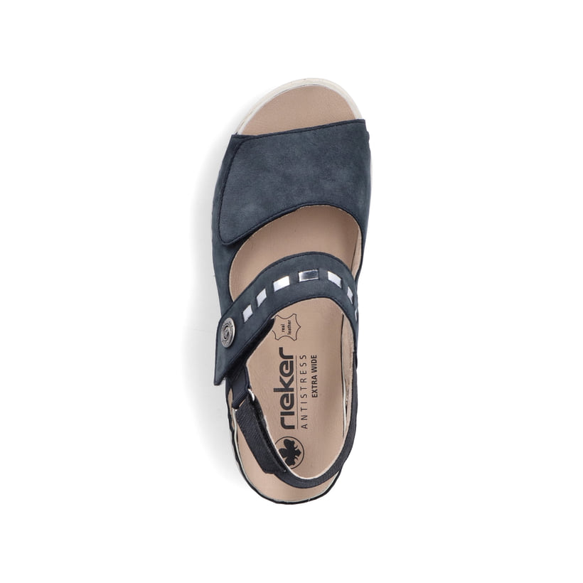 Rieker Artikelnummer V7473-14 Rieker Damen Riemchensandalen stahlblau Schlussverkauf