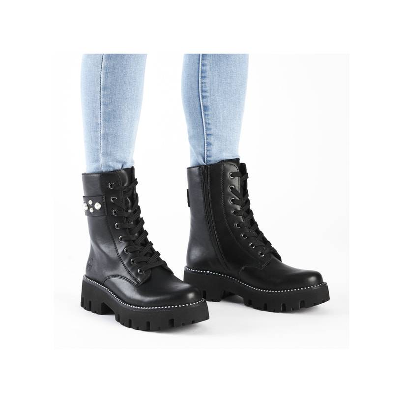 Rieker Artikelnummer Y3354-00 Rieker Damen Schnürstiefel mattschwarz Limitierter Zeitrabatt