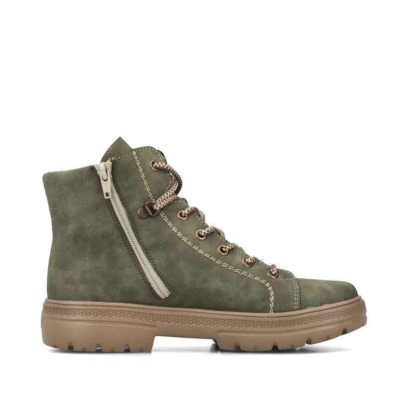 Rieker Artikelnummer N0030-54 Rieker Damen Schnürstiefel kaktusgrün Fabrik Onlineshop