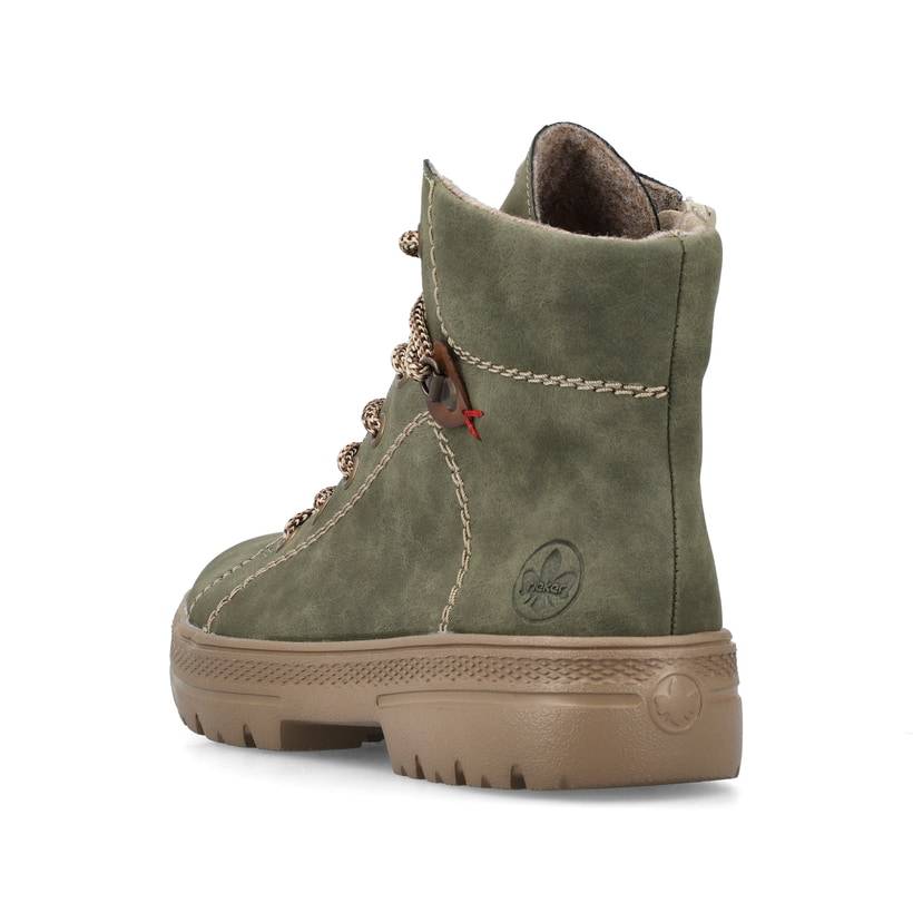 Rieker Artikelnummer N0030-54 Rieker Damen Schnürstiefel kaktusgrün Fabrik Onlineshop