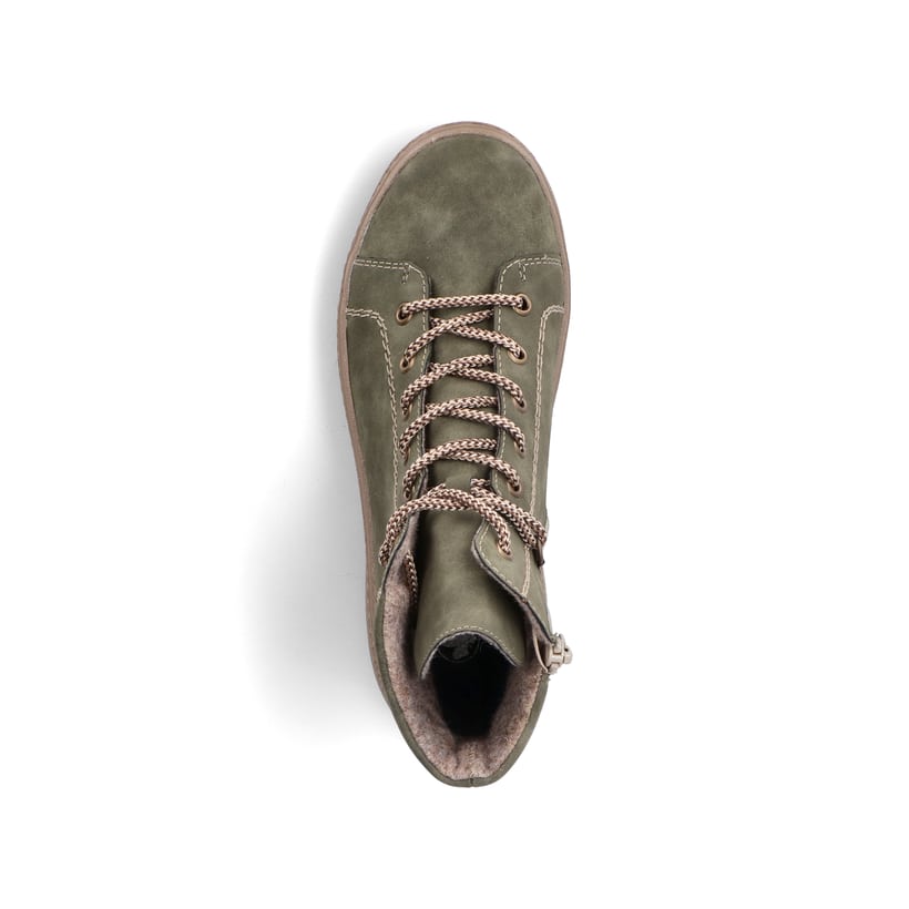Rieker Artikelnummer N0030-54 Rieker Damen Schnürstiefel kaktusgrün Fabrik Onlineshop