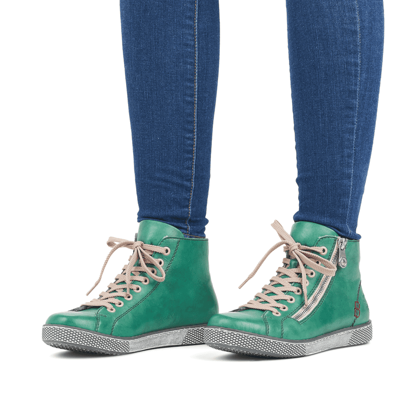 Rieker Artikelnummer Z1221-53 Rieker Damen Schnürschuhe smaragdgrün Rabatt