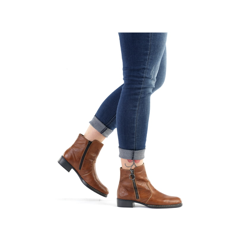 Rieker Artikelnummer 73450-22 Rieker Damen Stiefeletten karamellbraun Muttertagsangebot