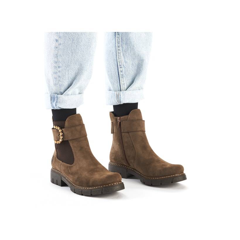 Rieker Artikelnummer Z3564-25 Rieker Damen Chelsea Boots beigebraun Jubiläumsangebot