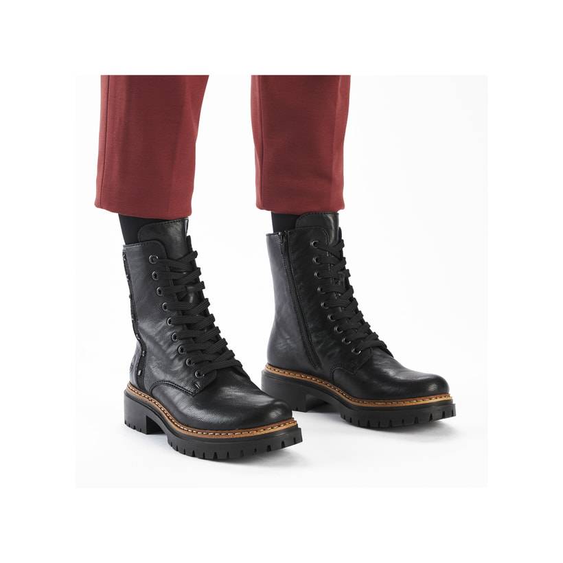 Rieker Artikelnummer 72647-00 Rieker Damen Biker Boots asphaltschwarz Online Outlet