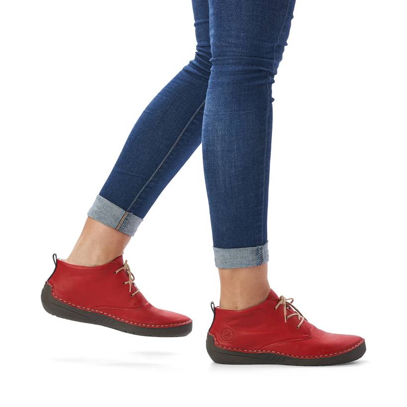 Rieker Artikelnummer 52522-33 Rieker Damen Schnürschuhe rubinrot Neuheiten