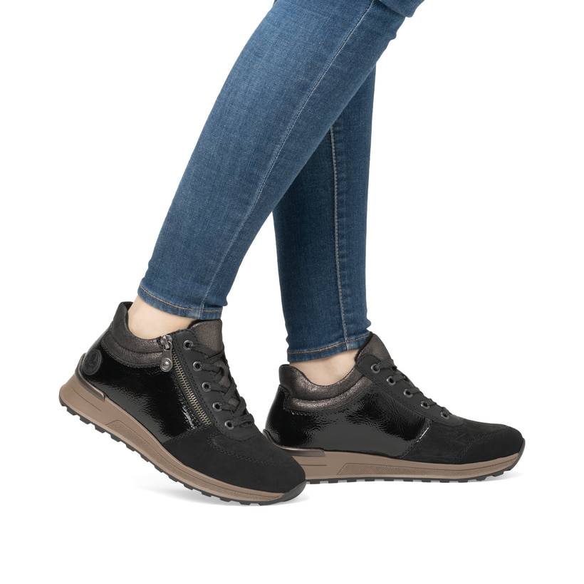 Rieker Artikelnummer N1407-00 Rieker Damen Schnürschuhe asphaltschwarz Bestseller
