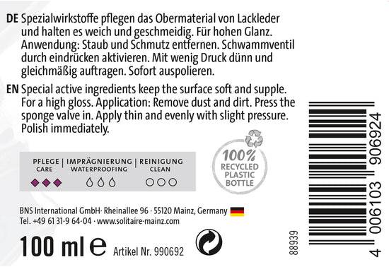 Schuhwerk Schwangau Solitaire Lack Lederöl Fabrikverkauf