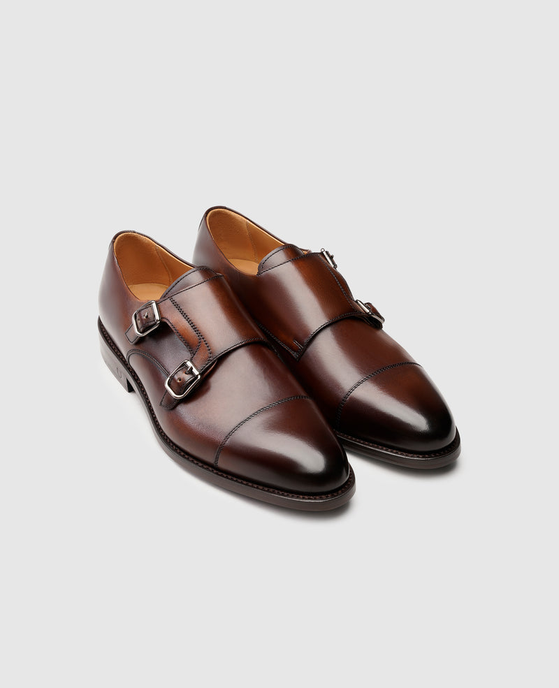 Shoepassion Rahmengenähter Herren Doppel-Monkstrap mit Patina Henry Stevens Shoepassion Begrenztes Angebot