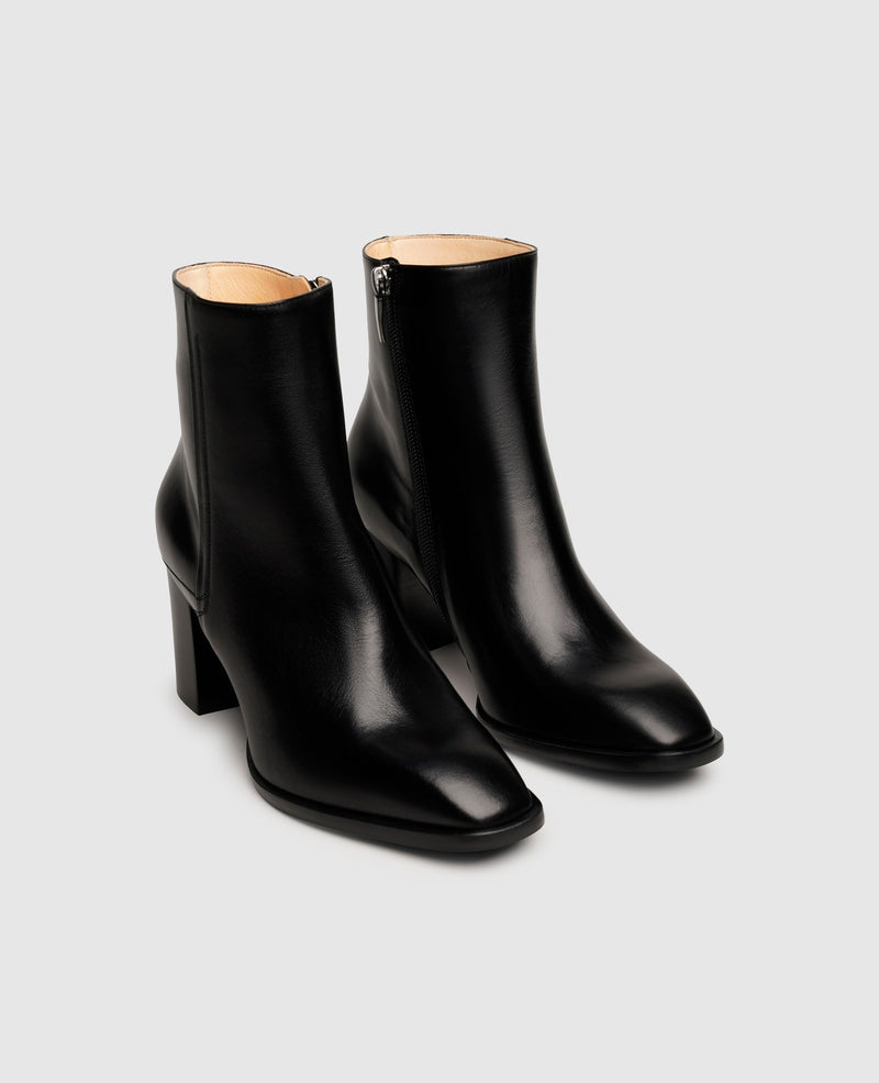 Shoepassion Glattleder-Stiefelette mit 7 cm hohem Blockabsatz Henry Stevens Shoepassion Kostenloser Versand