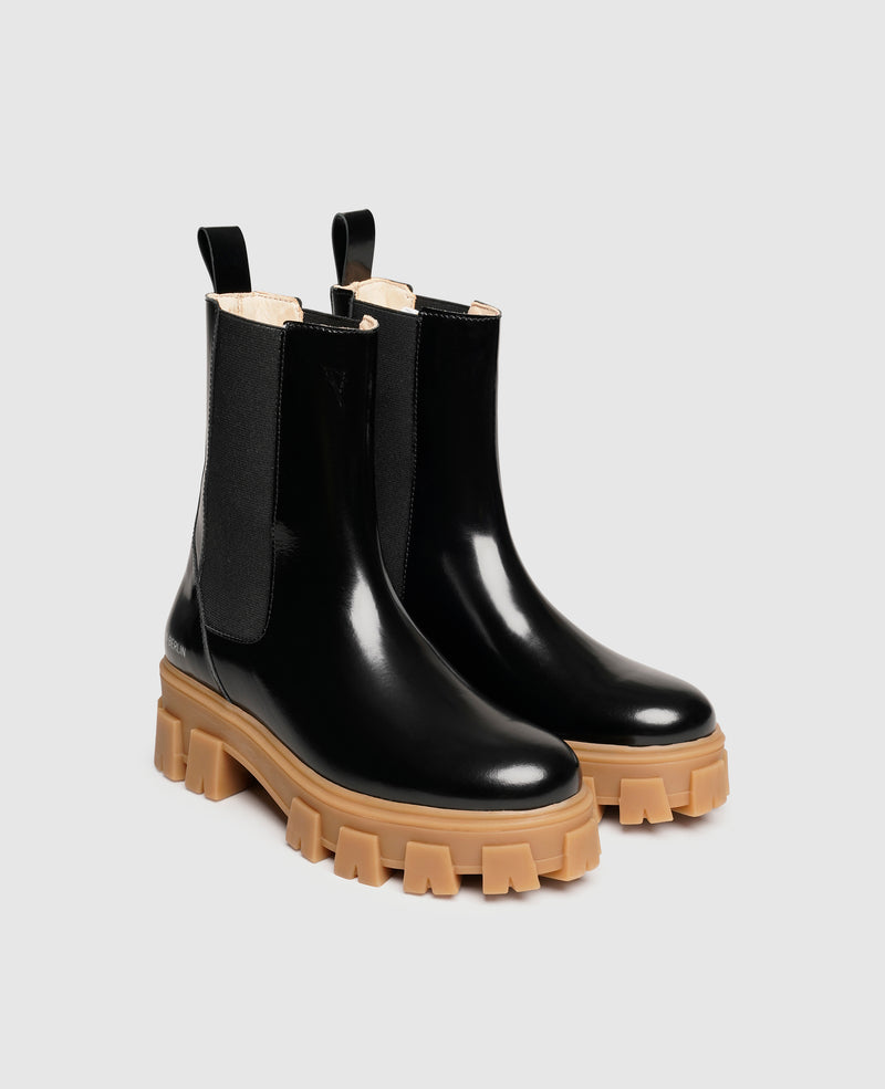 Shoepassion Chelsea-Boots aus Glattleder mit Plateausohle für Damen N91 Shoepassion Neueste Mode