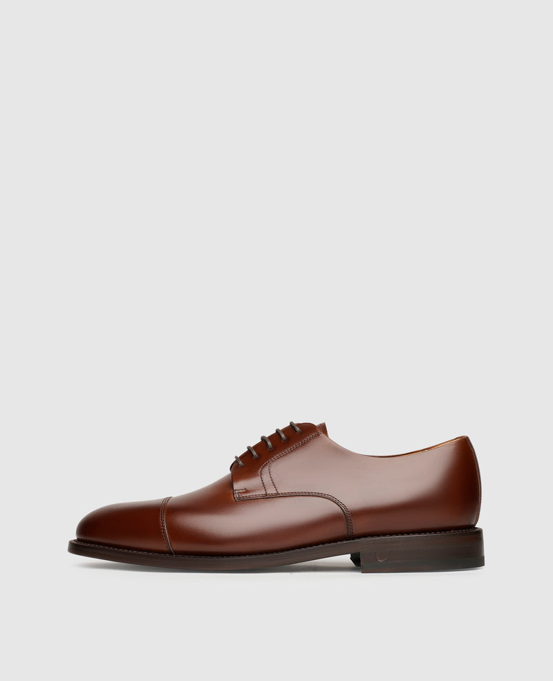 Shoepassion Rahmengenähter Captoe Derby Herrenschuh aus Leder Henry Stevens Shoepassion
