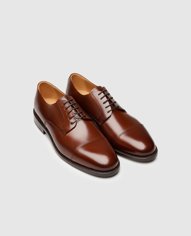 Shoepassion Rahmengenähter Captoe Derby Herrenschuh aus Leder Henry Stevens Shoepassion Fabrikladen