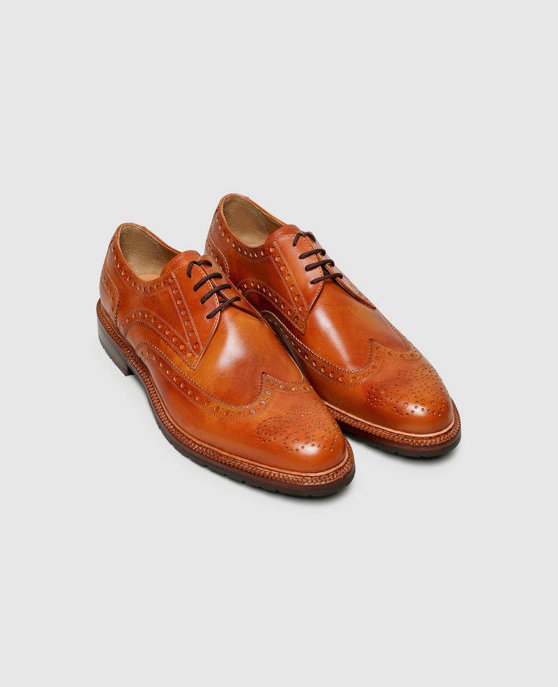 Shoepassion Zwiegenähte Full-Brogue Derby Herrenschuhe mit Toscana Calf Shoepassion Auslauf