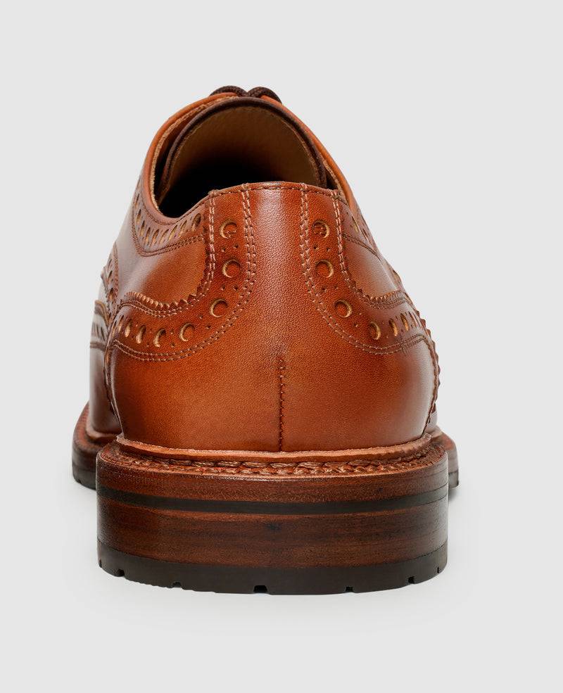 Shoepassion Zwiegenähte Full-Brogue Derby Herrenschuhe mit Toscana Calf Shoepassion Auslauf
