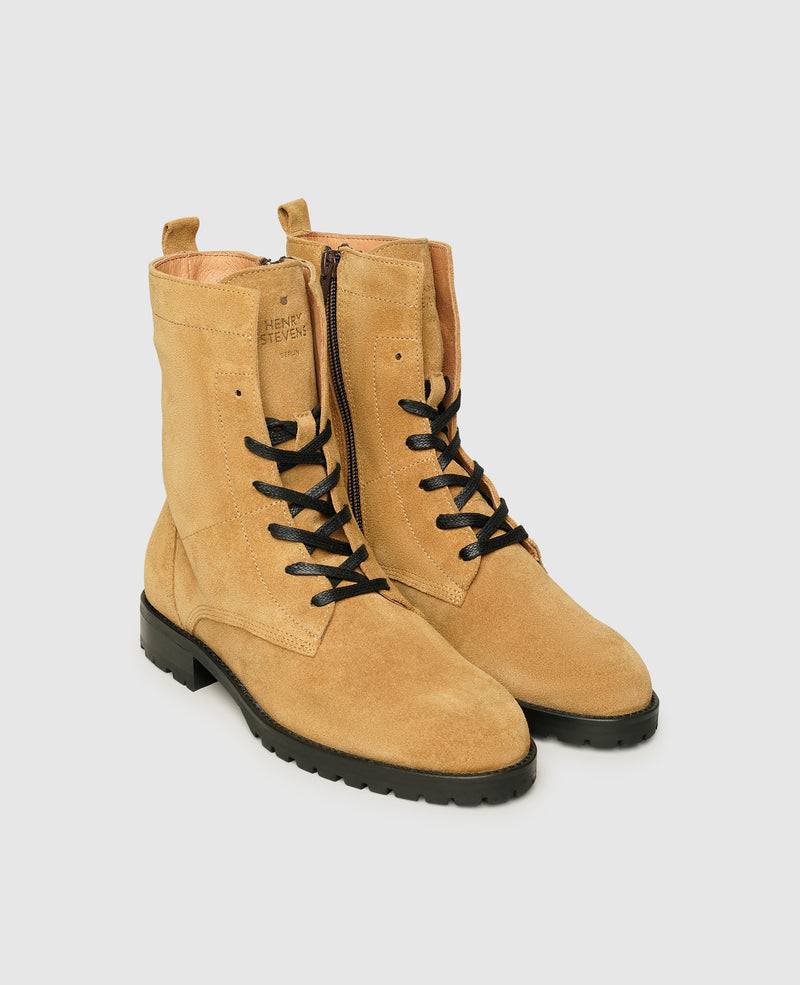 Shoepassion Schnürstiefel aus Velours für Damen Henry Stevens Shoepassion Saisonale Angebote