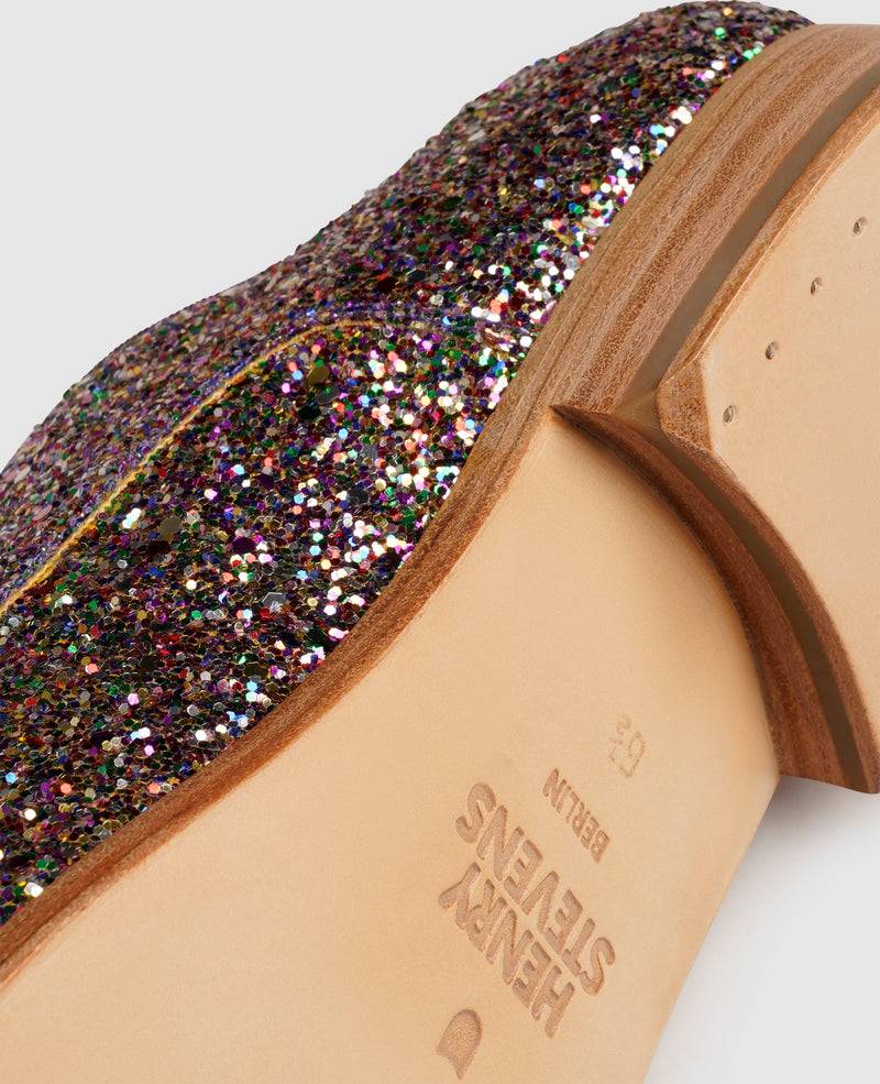 Shoepassion Rahmengenähter Derby Glitzer-Damenschuh Henry Stevens Shoepassion Flash Sale