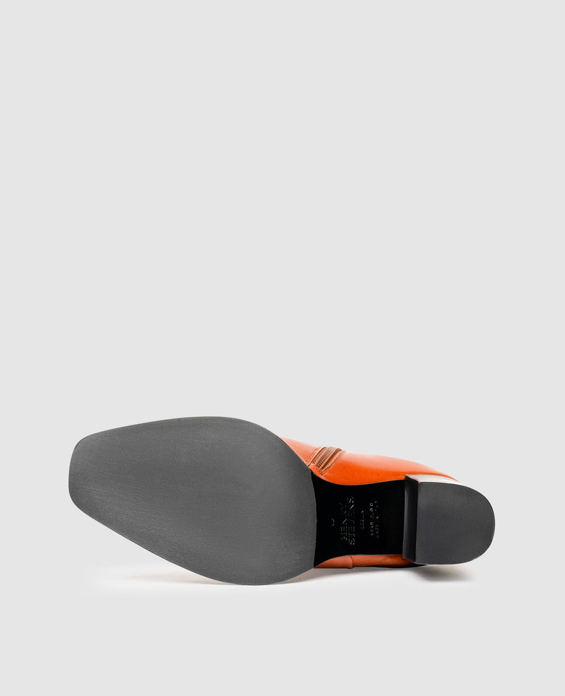 Shoepassion Glattleder-Stiefelette mit 7 cm hohem Blockabsatz Henry Stevens Shoepassion Muttertagsangebot