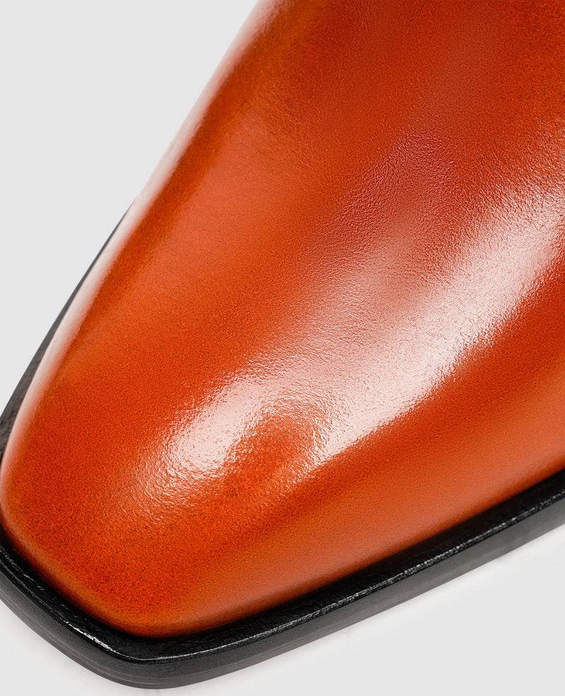 Shoepassion Glattleder-Stiefelette mit 7 cm hohem Blockabsatz Henry Stevens Shoepassion Muttertagsangebot