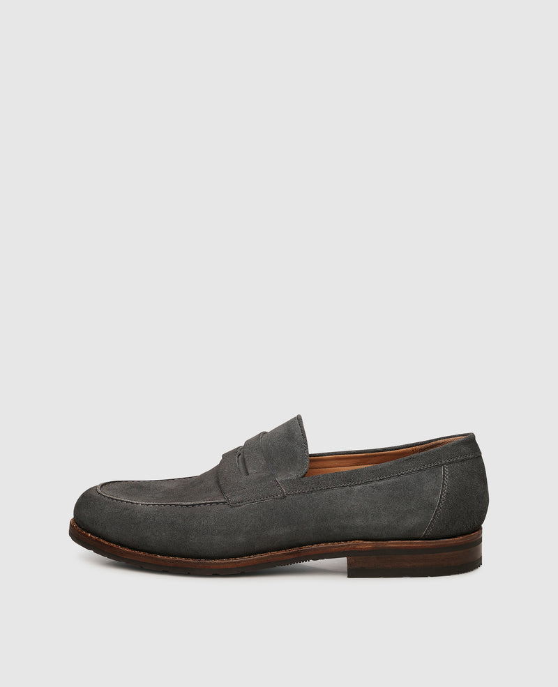 Shoepassion Handgefertigter Penny Loafer für Herren aus Velours Shoepassion