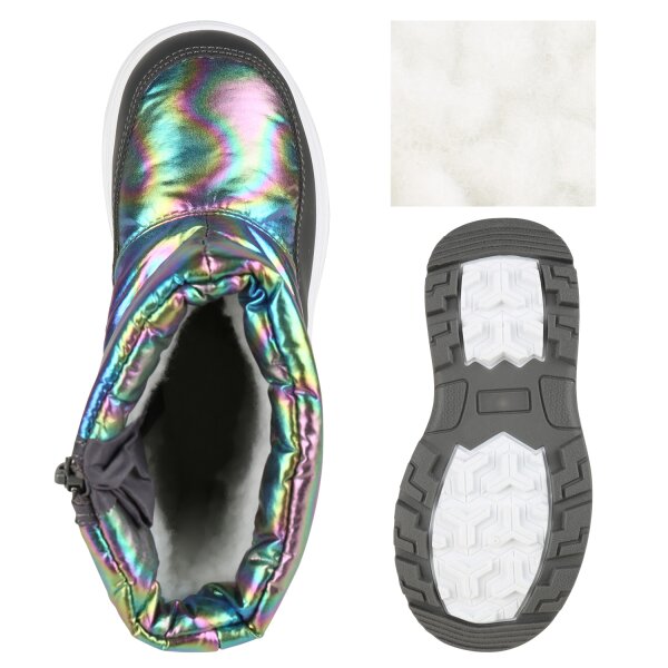 Stiefelparadies Kinder Winter Boots in Grau Holo Fabrikladen