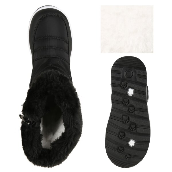 Stiefelparadies Kinder Winter Boots in Schwarz Muster Black Friday Preise