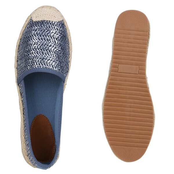 Stiefelparadies Damen Espadrilles in Rose Gold Nude Altrosa Angebote