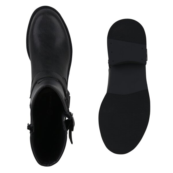 Stiefelparadies Damen Biker Boots in Dunkelgrau Rabatt
